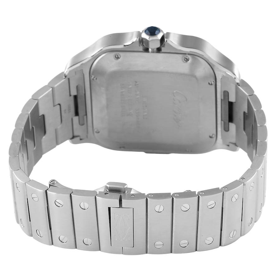 Cartier Santos Large Chronograph Steel Grey Dial Mens Watch