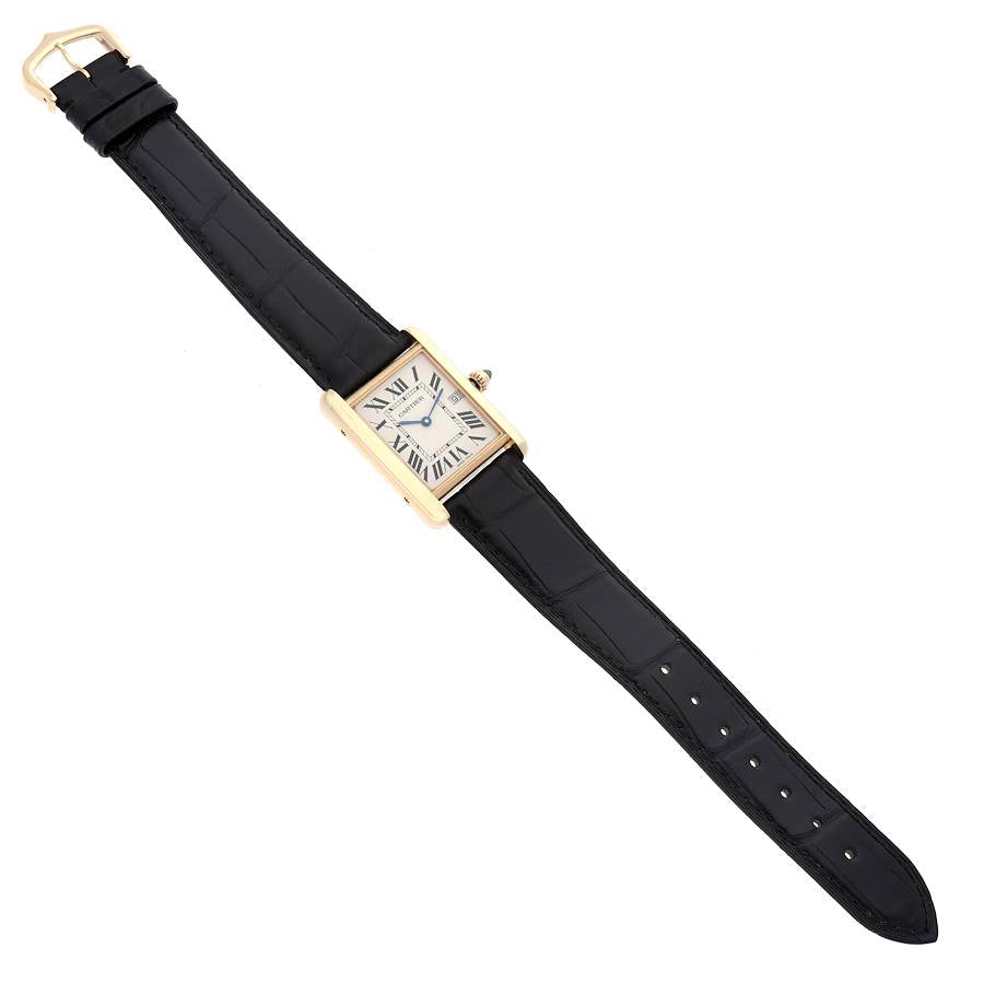 Cartier Tank Louis Yellow Gold Silver Roman Dial Mens Watch