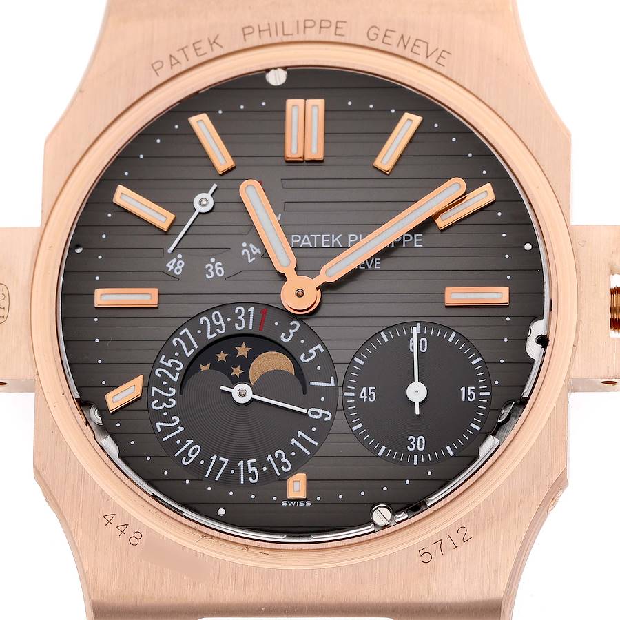 Patek Philippe Nautilus Moonphase Rose Gold Mens Watch