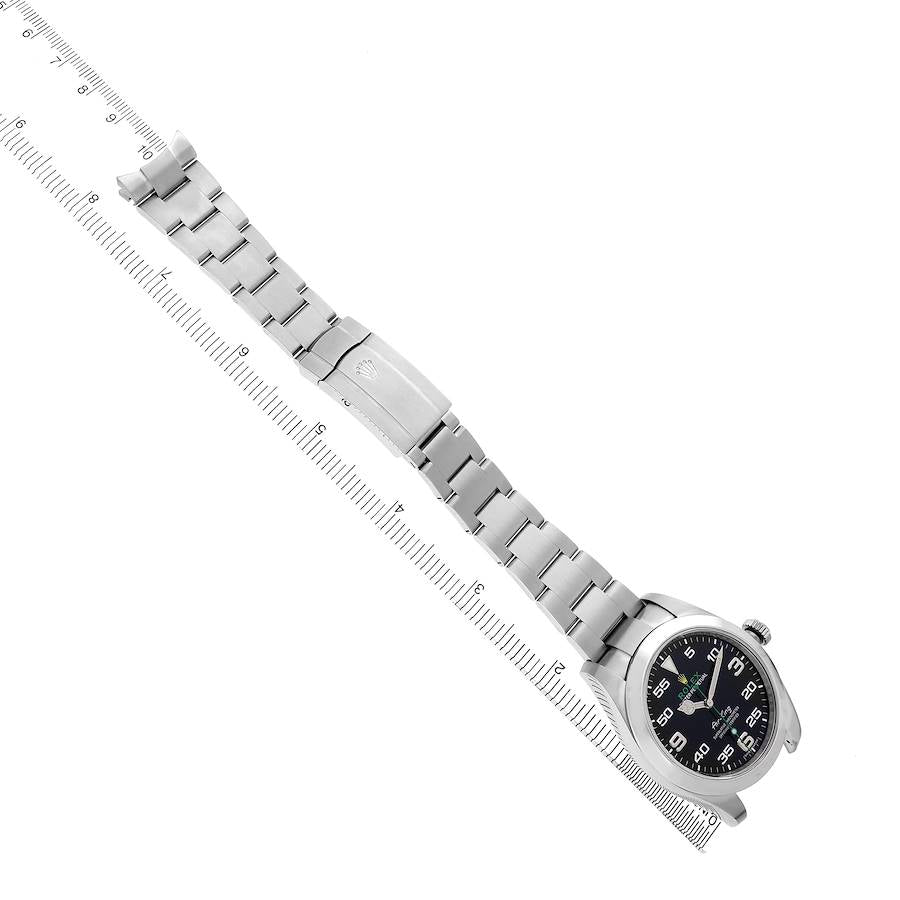Rolex Air King 40 Steel Black Dial Green Hand Mens Watch