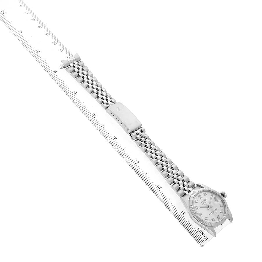 Rolex Datejust 31 Midsize Diamond Dial Steel White Gold Ladies Watch