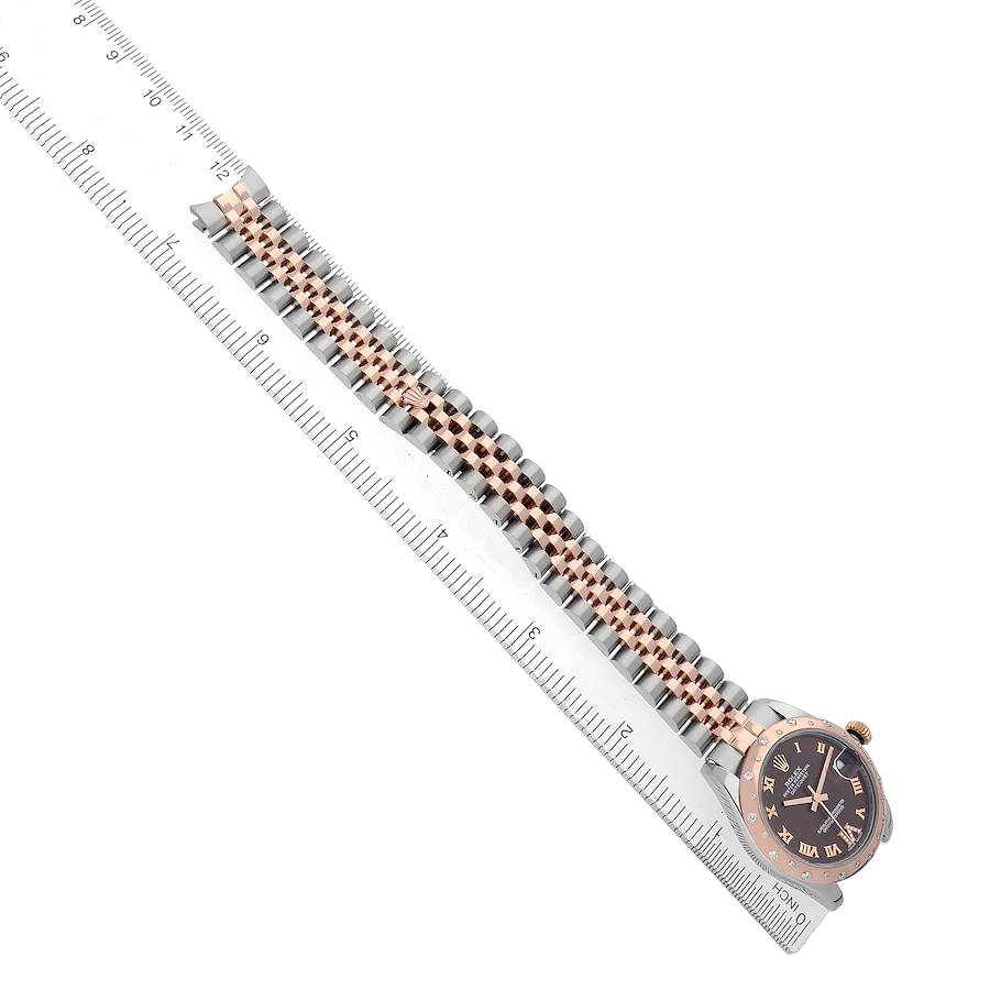 Rolex Datejust 31 Midsize Steel Rose Gold Diamond Ladies Watch