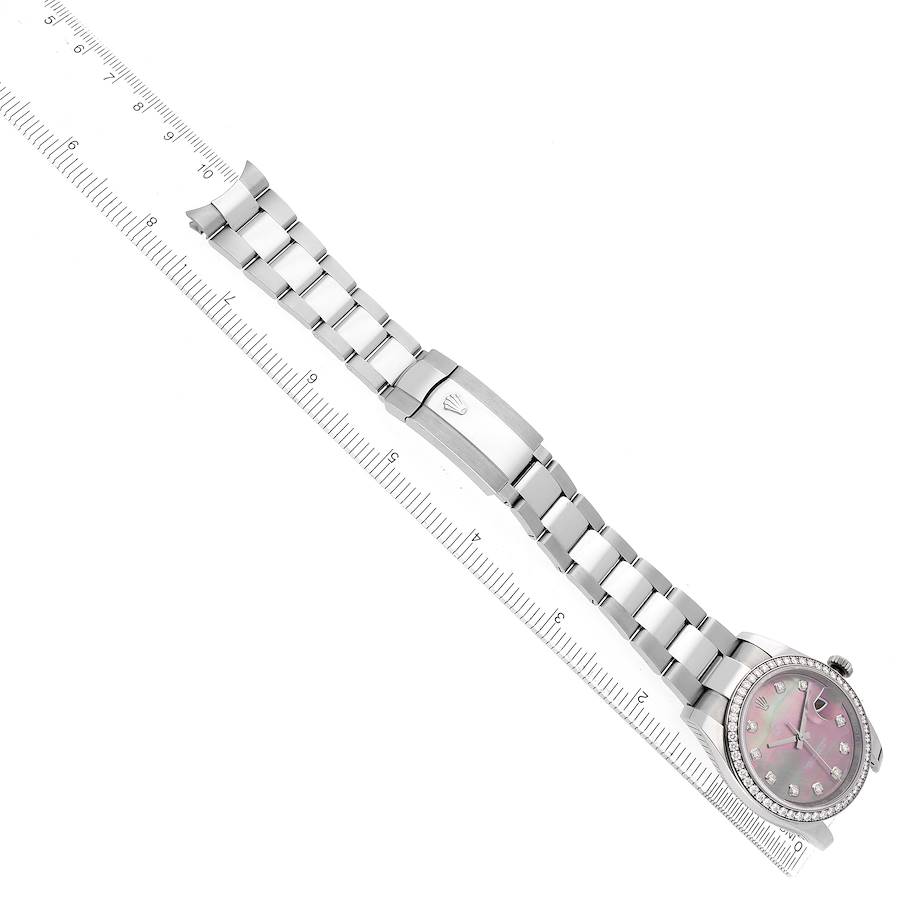 Rolex Datejust Steel White Gold Diamond Mother of Pearl Watch