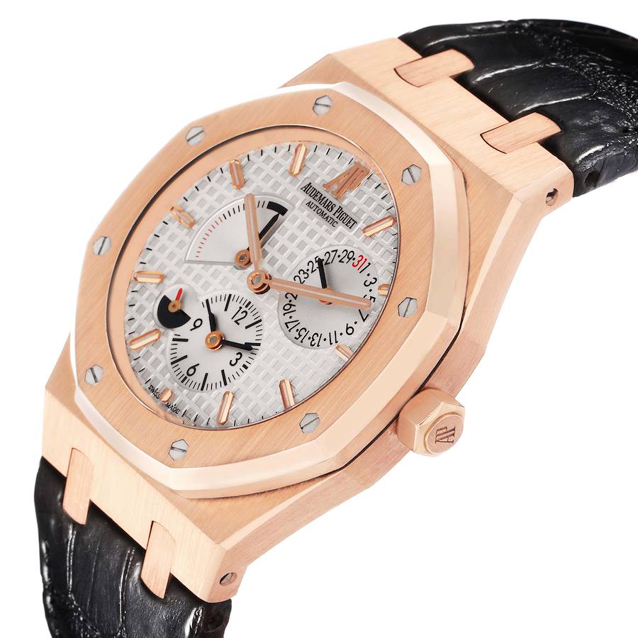 Audemars Piguet Royal Oak Dual Time Rose Gold Mens Watch