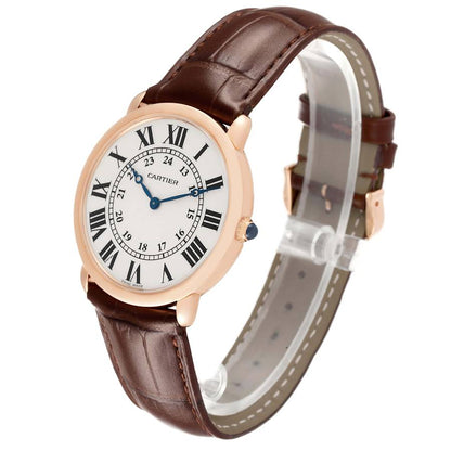 Cartier Ronde Louis Rose Gold Mechanical Movement Mens Watch