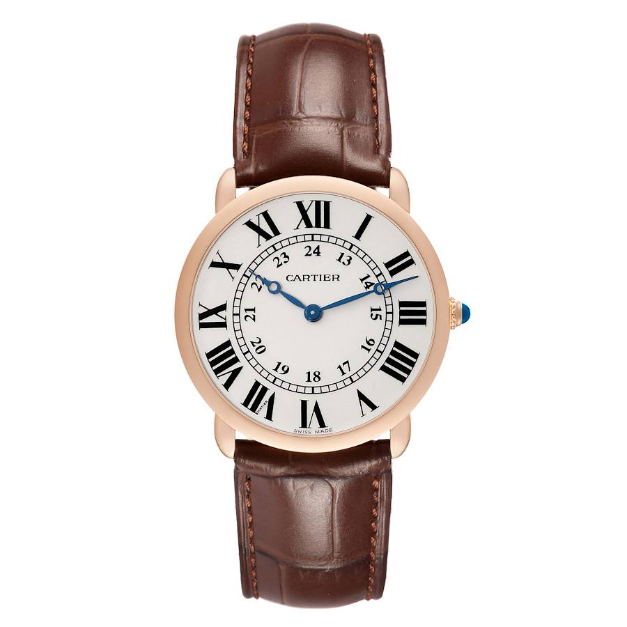 Cartier Ronde Louis Rose Gold Mechanical Movement Mens Watch