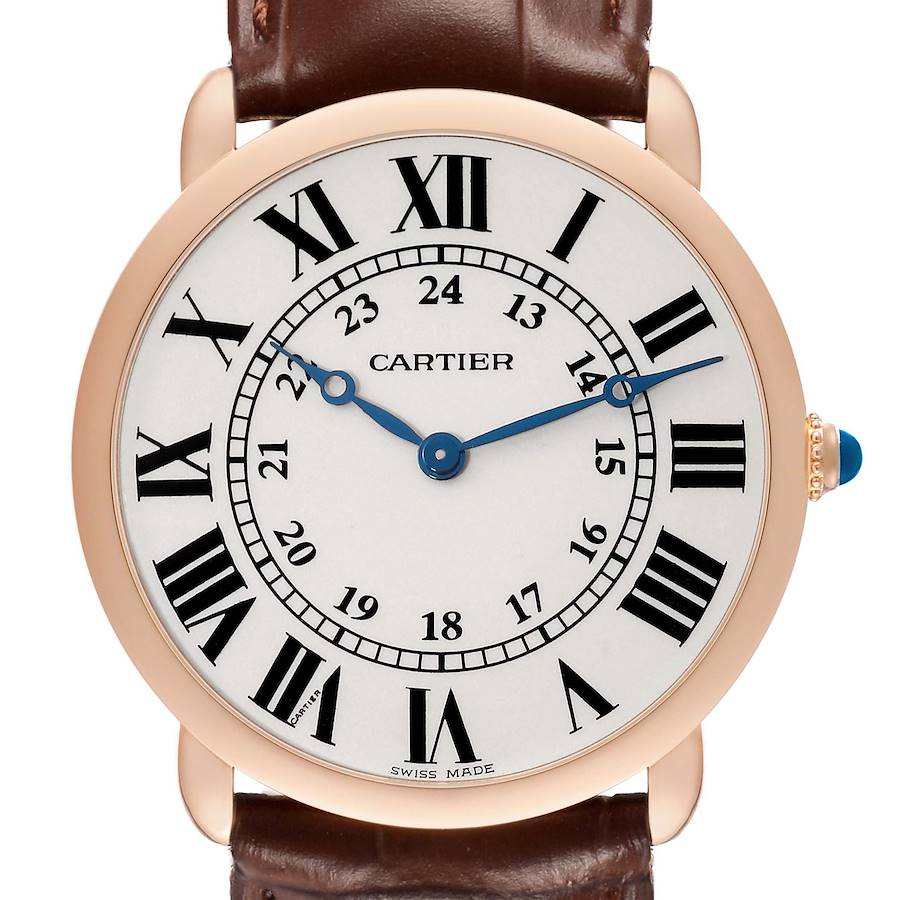 Cartier Ronde Louis Rose Gold Mechanical Movement Mens Watch