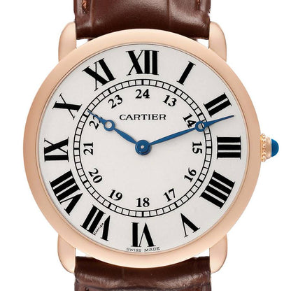 Cartier Ronde Louis Rose Gold Mechanical Movement Mens Watch