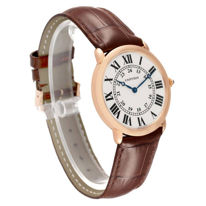 Cartier Ronde Louis Rose Gold Mechanical Movement Mens Watch