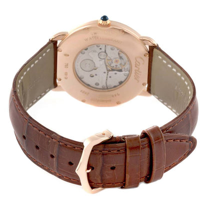 Cartier Ronde Louis Rose Gold Mechanical Movement Mens Watch
