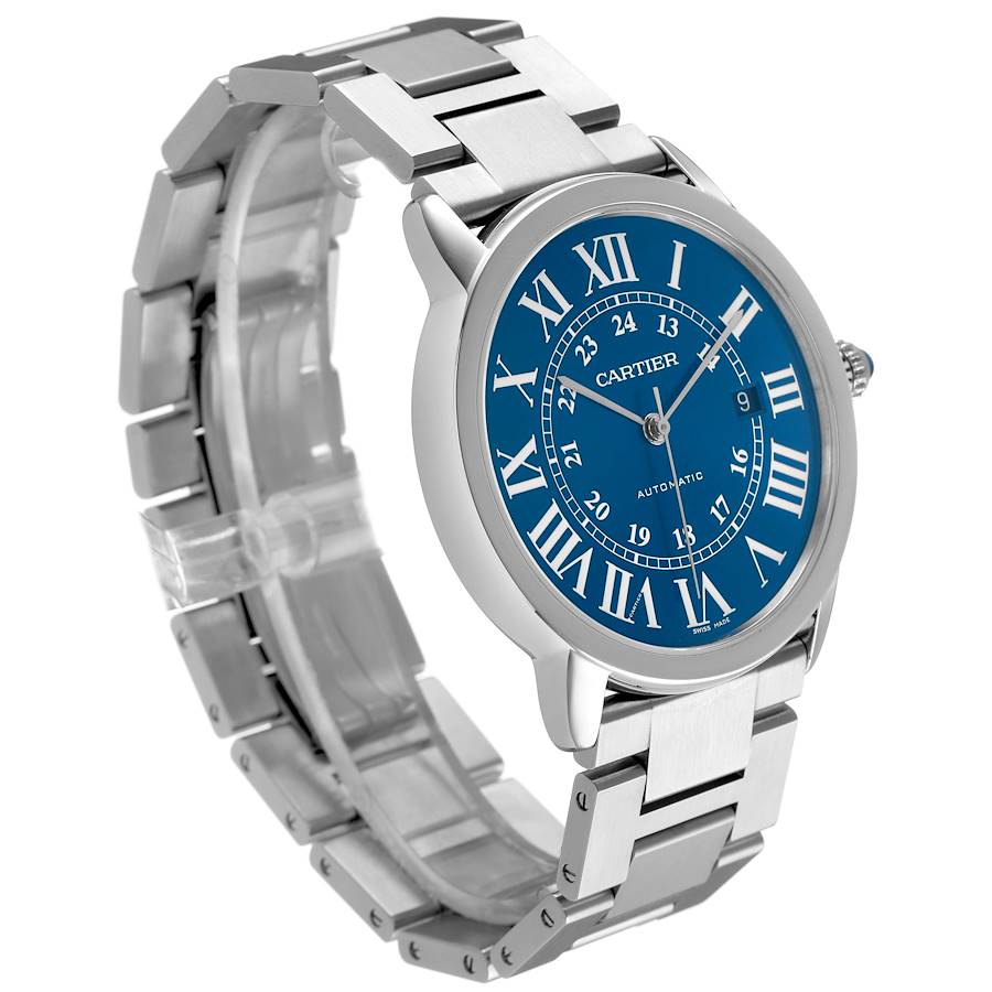 Cartier Ronde Solo XL Steel Blue Dial Mens Watch