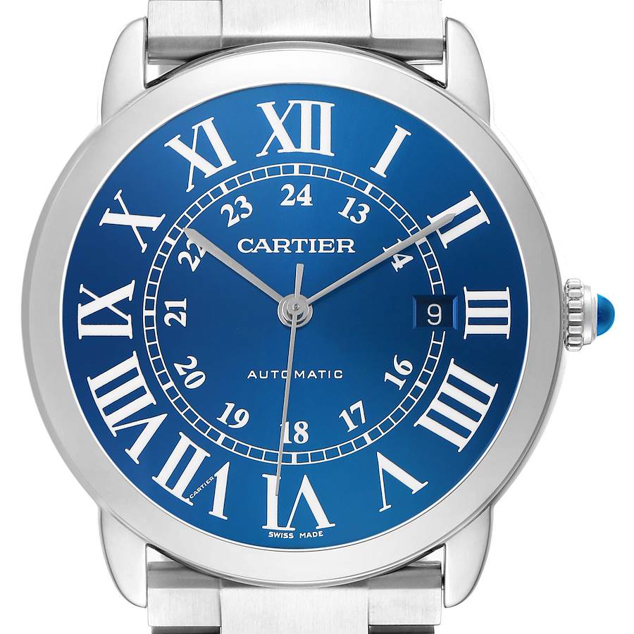 Cartier Ronde Solo XL Steel Blue Dial Mens Watch
