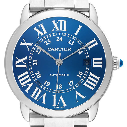 Cartier Ronde Solo XL Steel Blue Dial Mens Watch