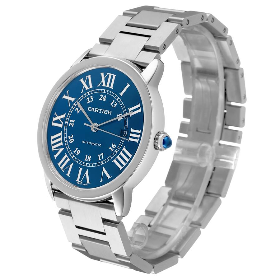 Cartier Ronde Solo XL Steel Blue Dial Mens Watch