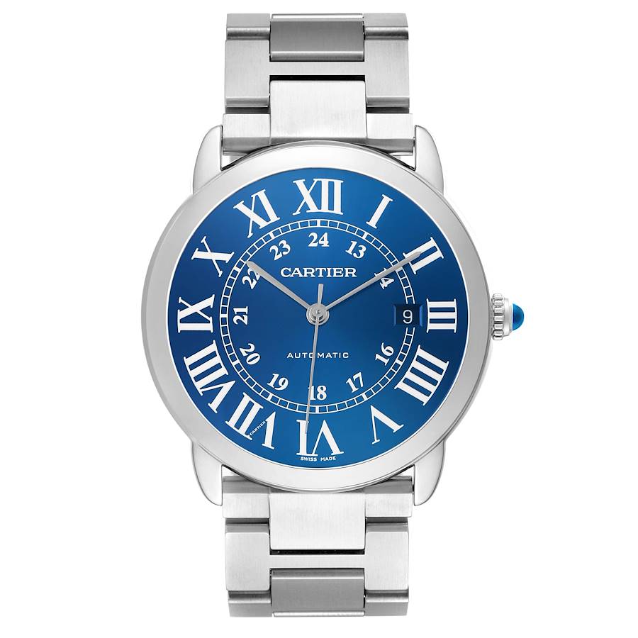 Cartier Ronde Solo XL Steel Blue Dial Mens Watch