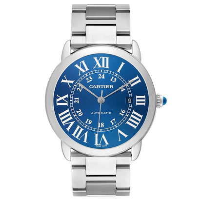 Cartier Ronde Solo XL Steel Blue Dial Mens Watch