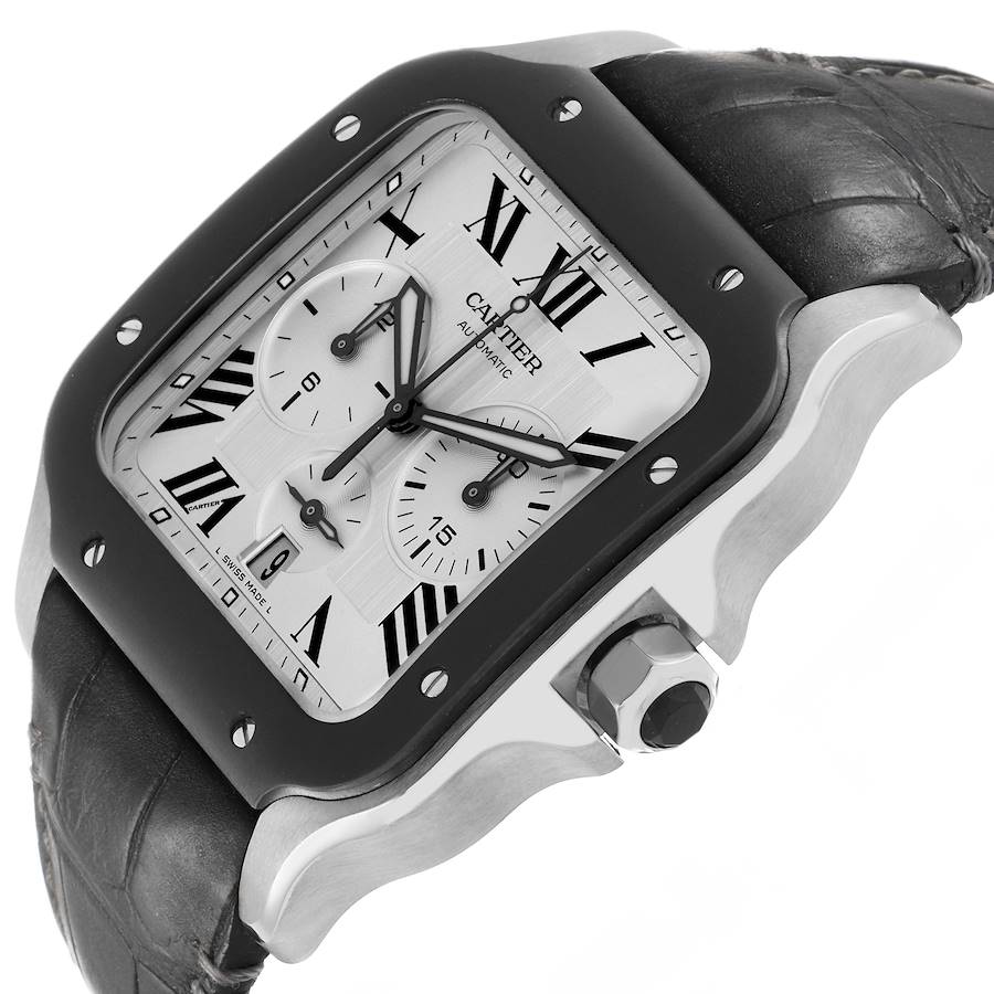 Cartier Santos 100 XL Chronograph Steel Mens Watch