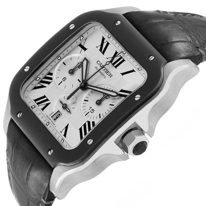 Cartier Santos 100 XL Chronograph Steel Mens Watch