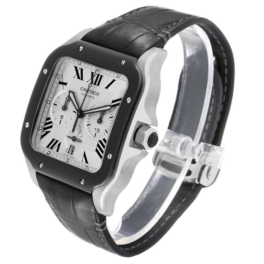 Cartier Santos 100 XL Chronograph Steel Mens Watch