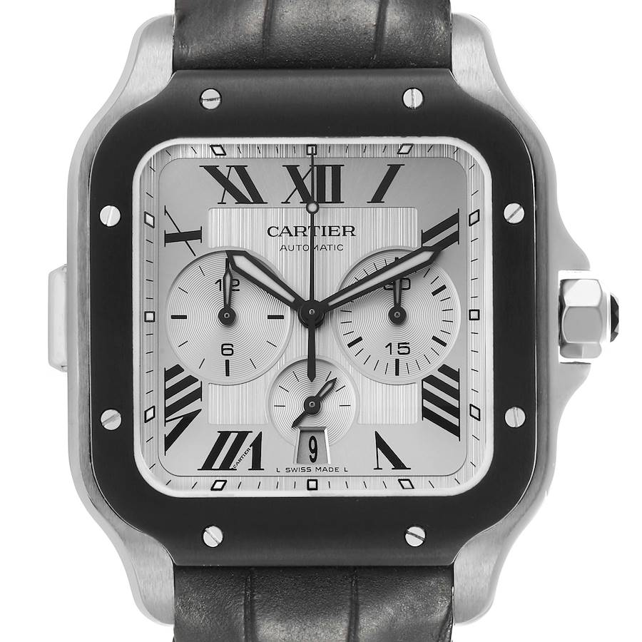 Cartier Santos 100 XL Chronograph Steel Mens Watch