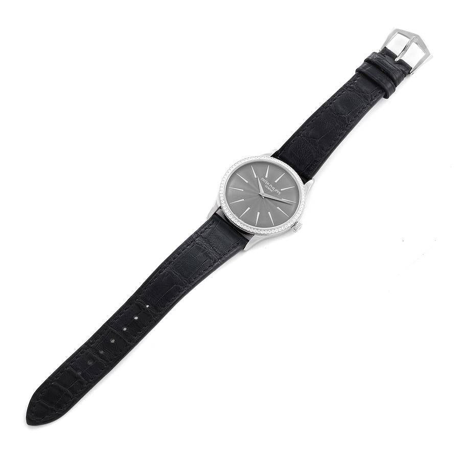 Patek Philippe Calatrava White Gold Gray Dial Diamond Ladies Watch