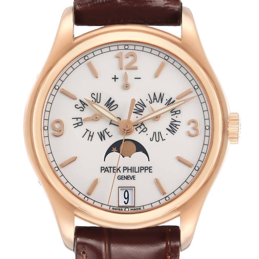 Patek Philippe Complications Annual Calendar Moon Phases Rose Gold Watch