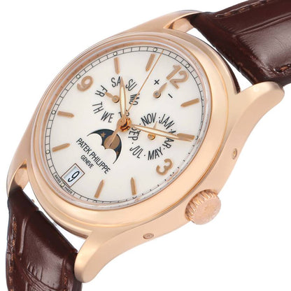 Patek Philippe Complications Annual Calendar Moon Phases Rose Gold Watch