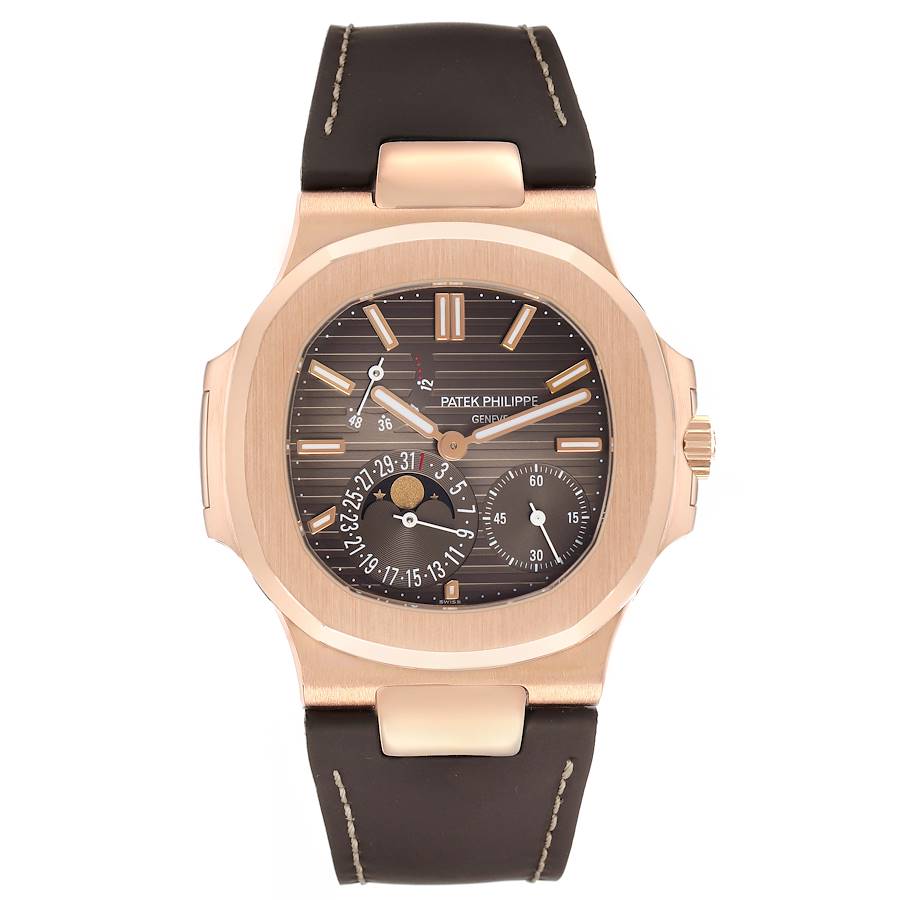 Patek Philippe Nautilus Moonphase Rose Gold Mens Watch