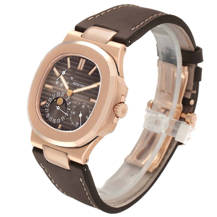 Patek Philippe Nautilus Moonphase Rose Gold Mens Watch