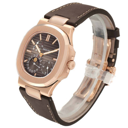 Patek Philippe Nautilus Moonphase Rose Gold Mens Watch