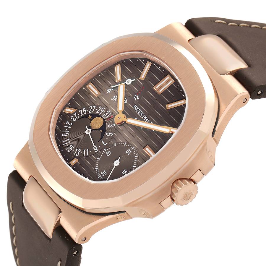 Patek Philippe Nautilus Moonphase Rose Gold Mens Watch