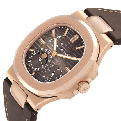 Patek Philippe Nautilus Moonphase Rose Gold Mens Watch