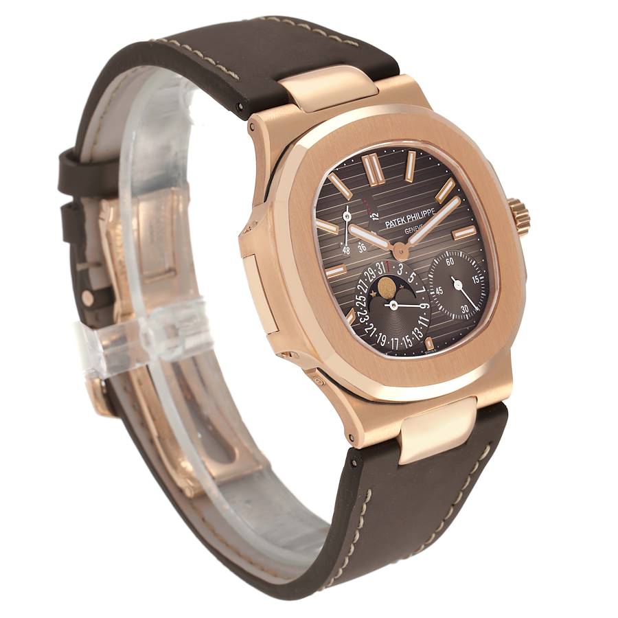 Patek Philippe Nautilus Moonphase Rose Gold Mens Watch