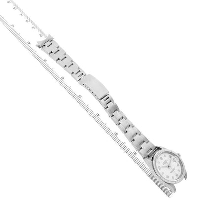 Rolex Date Steel White Dial Engine Turned Bezel Mens Watch