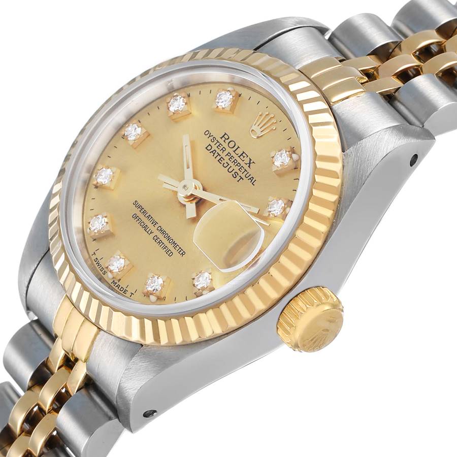 Rolex Datejust 26 Champagne Diamond Dial Steel Yellow Gold Ladies Watch