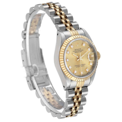 Rolex Datejust 26 Champagne Diamond Dial Steel Yellow Gold Ladies Watch