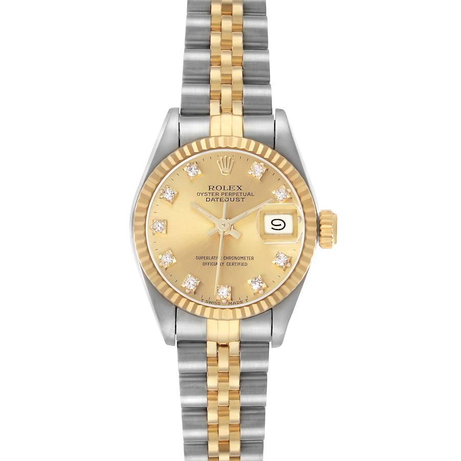 Rolex Datejust 26 Champagne Diamond Dial Steel Yellow Gold Ladies Watch