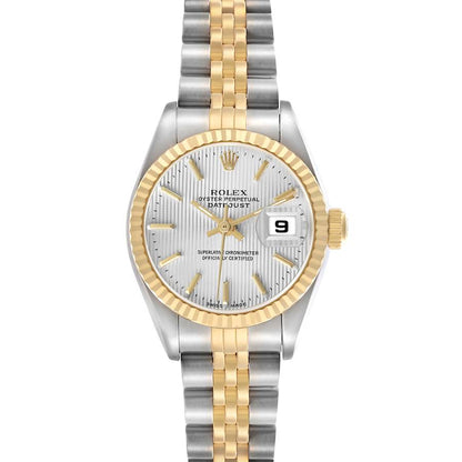 Rolex Datejust 26 Silver Tapestry Dial Steel Yellow Gold Ladies Watch