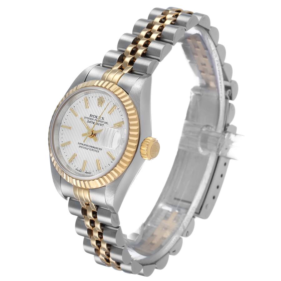 Rolex Datejust 26 Silver Tapestry Dial Steel Yellow Gold Ladies Watch