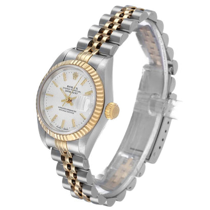 Rolex Datejust 26 Silver Tapestry Dial Steel Yellow Gold Ladies Watch