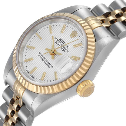 Rolex Datejust 26 Silver Tapestry Dial Steel Yellow Gold Ladies Watch