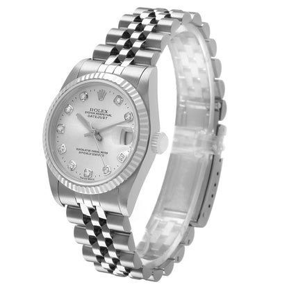 Rolex Datejust 31 Midsize Diamond Dial Steel White Gold Ladies Watch