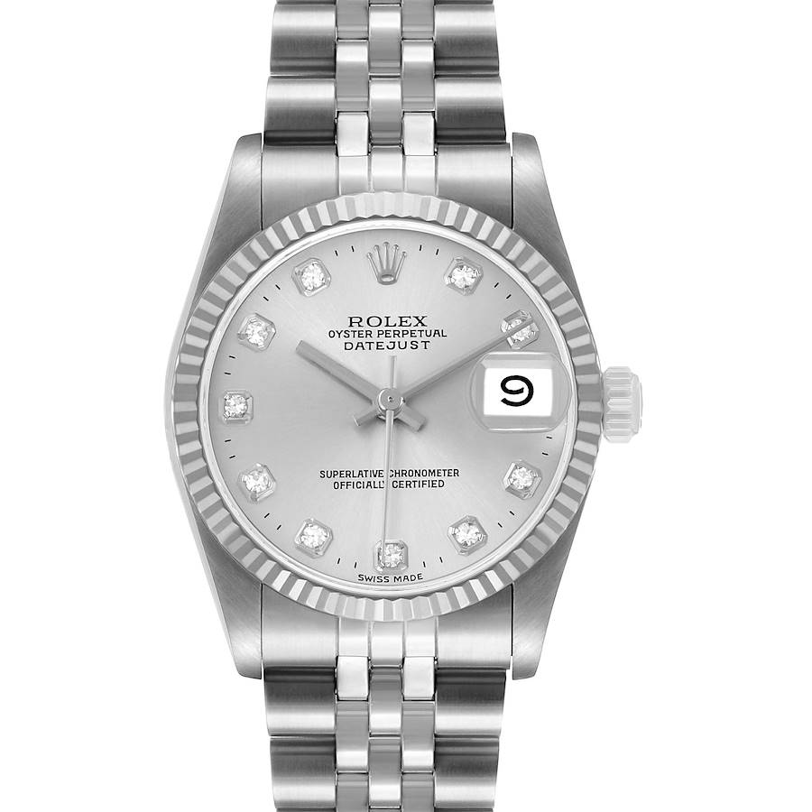 Rolex Datejust 31 Midsize Diamond Dial Steel White Gold Ladies Watch