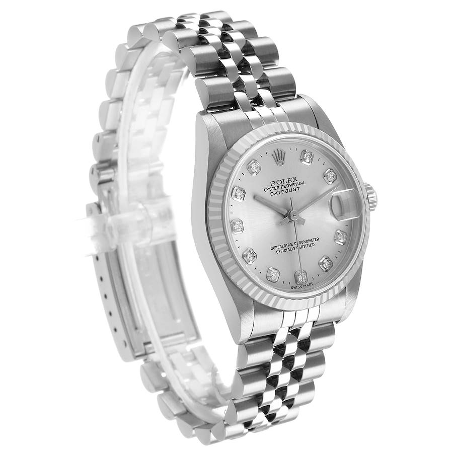 Rolex Datejust 31 Midsize Diamond Dial Steel White Gold Ladies Watch