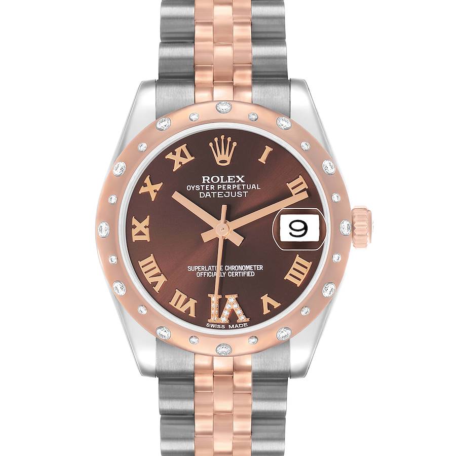 Rolex Datejust 31 Midsize Steel Rose Gold Diamond Ladies Watch