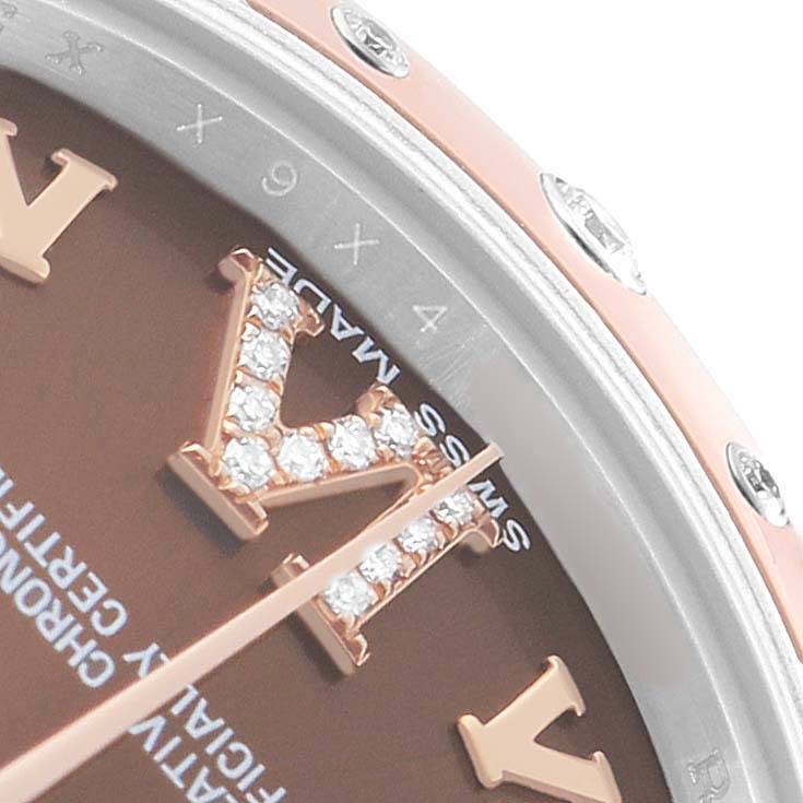 Rolex Datejust 31 Midsize Steel Rose Gold Diamond Ladies Watch