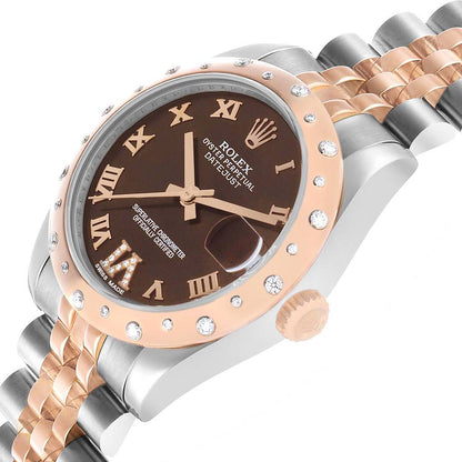 Rolex Datejust 31 Midsize Steel Rose Gold Diamond Ladies Watch