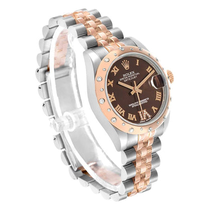Rolex Datejust 31 Midsize Steel Rose Gold Diamond Ladies Watch