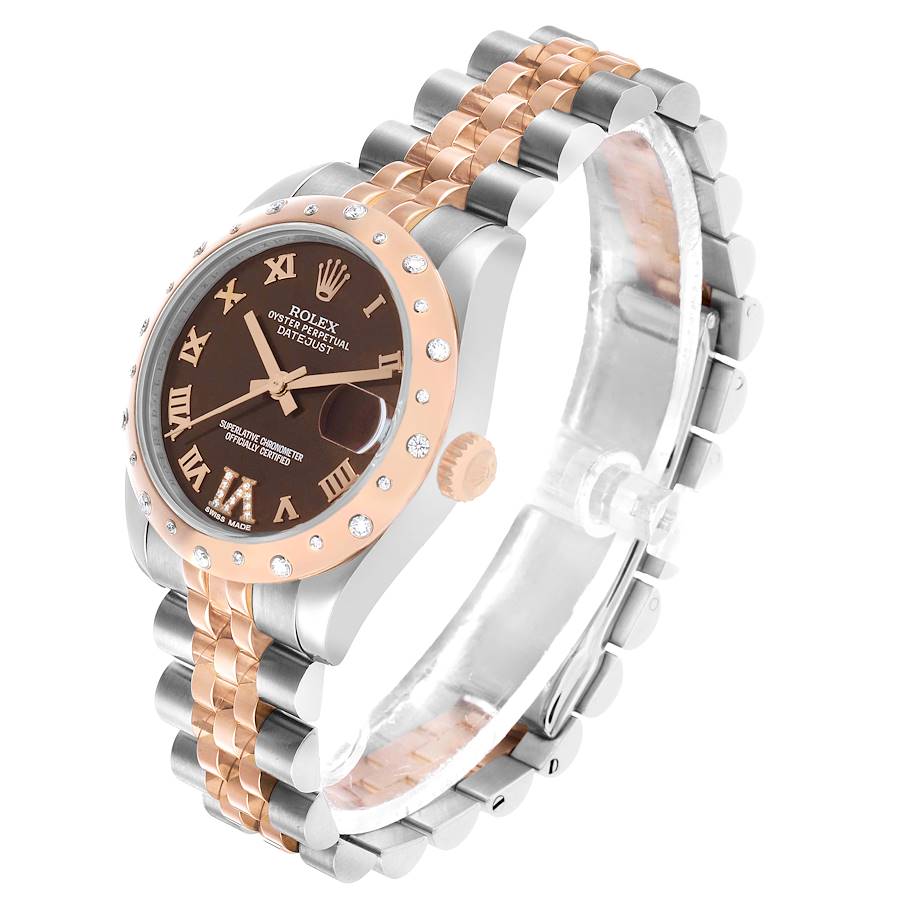 Rolex Datejust 31 Midsize Steel Rose Gold Diamond Ladies Watch
