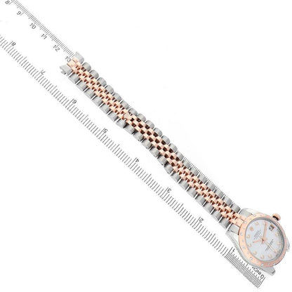 Rolex Datejust 31 Midsize Steel Rose Gold MOP Diamond Ladies Watch